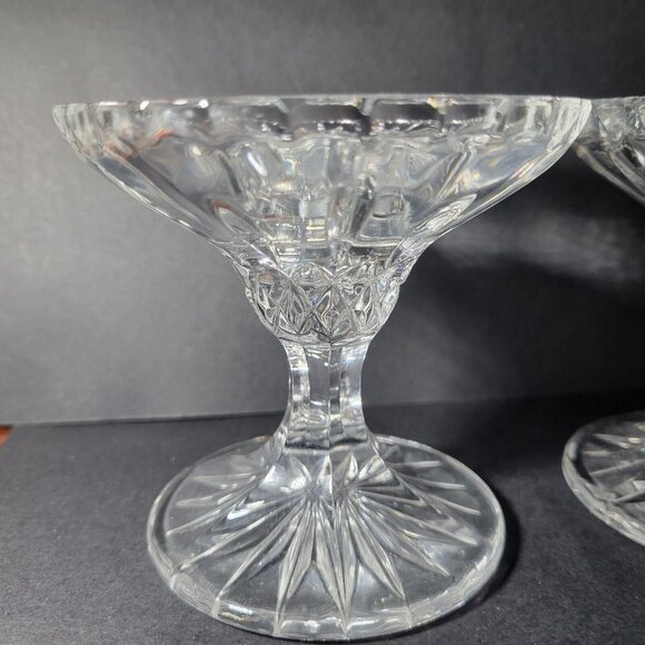 Gorham Crystal King Edward Hurricane Candle Lamp holders Set of 2 Base only - Picture 6 of 9